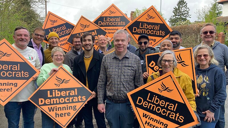Chris Howley out with the Lib Dem team